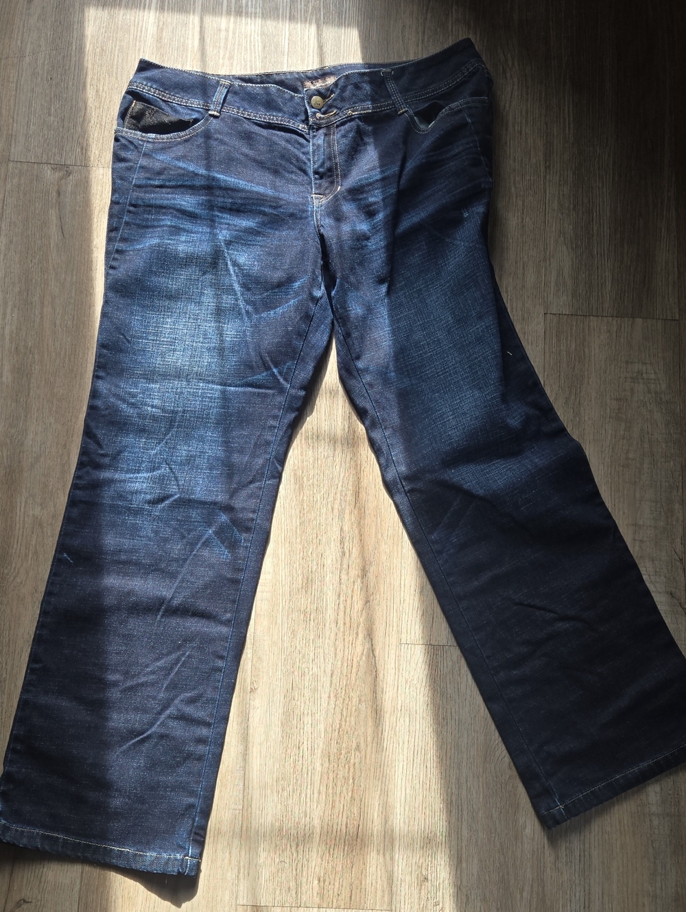 Denim&Co Men's Bootcut Jeans in Dark Blue Wash